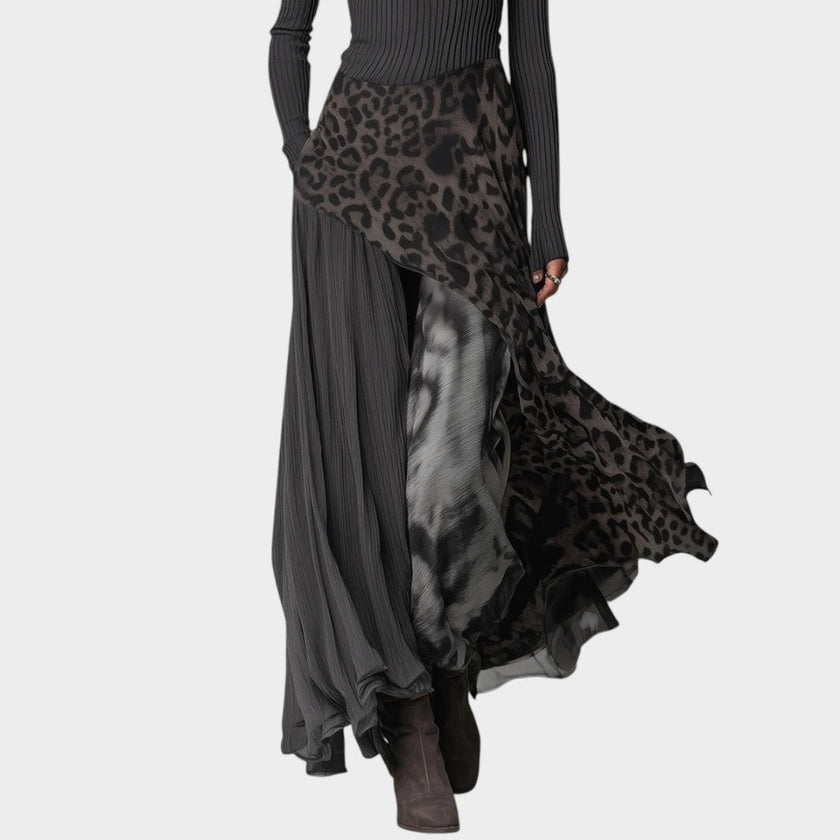 Carmen | Vestido largo con estampado de leopardo