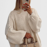 Cassia | Oversized Knit Sweater with Balloon Sleeves