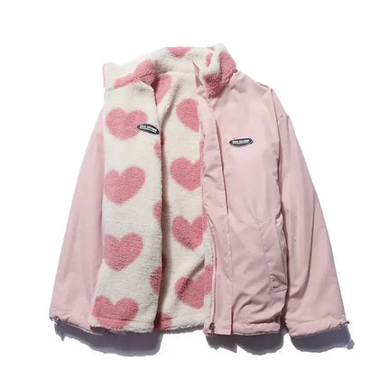Rosa | Chaqueta Reversible con Corazones