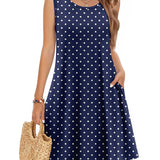 Joana | Vestido casual veraniego sin mangas con flores para mujer y bolsillos