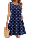 Joana | Vestido casual veraniego sin mangas con flores para mujer y bolsillos