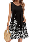 Joana | Vestido casual veraniego sin mangas con flores para mujer y bolsillos