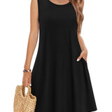 Joana | Vestido casual veraniego sin mangas con flores para mujer y bolsillos