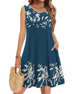 Joana | Vestido casual veraniego sin mangas con flores para mujer y bolsillos