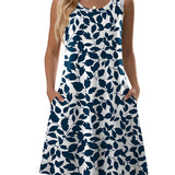 Joana | Vestido casual veraniego sin mangas con flores para mujer y bolsillos