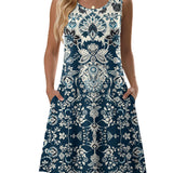Joana | Vestido casual veraniego sin mangas con flores para mujer y bolsillos