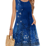 Joana | Vestido casual veraniego sin mangas con flores para mujer y bolsillos