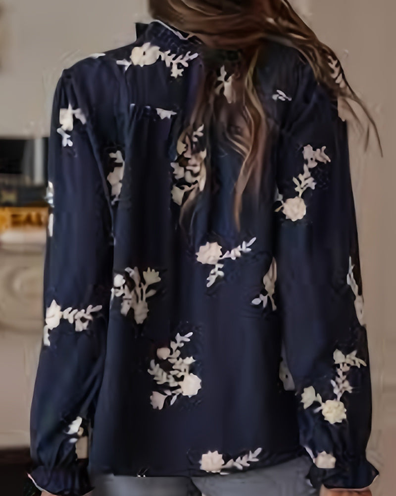 Laia | Camisa de manga larga con bordado floral elegante