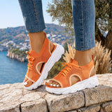 Sandalias deportivas de punto con plataforma
