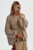 Cassia | Oversized Knit Sweater with Balloon Sleeves