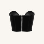 Vera Top corsé terciopelo escote bajo negro look femenino elegante