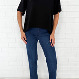 Ester Vaqueros Denim Azul detalle de los bajos