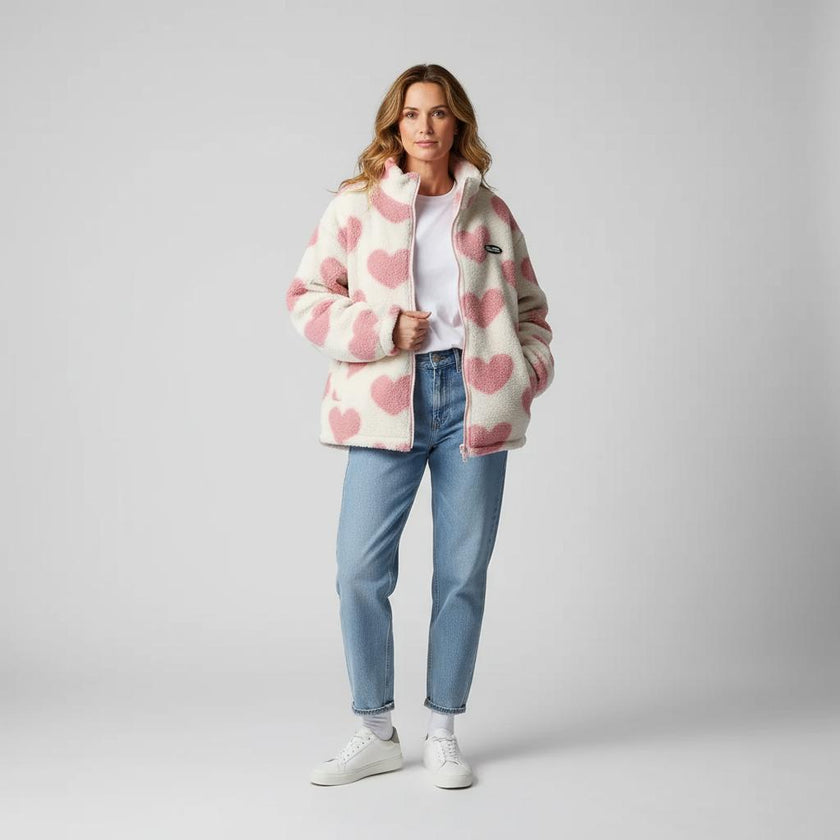 Rosa | Chaqueta Reversible con Corazones