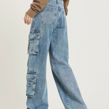 Celia | Cargo Jeans – Wide-Leg Baggy Jeans