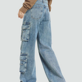Celia | Cargo Jeans – Wide-Leg Baggy Jeans