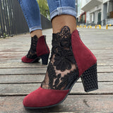 JOLIE™ - Botines elegantes de encaje con tacón