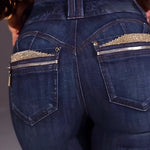 Berta Jeans Glam Con Pedrería textura del denim