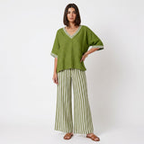 Clara - Linen set: striped tunic and pants
