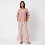 Clara - Linen set: striped tunic and pants
