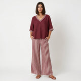 Clara - Linen set: striped tunic and pants