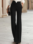 Maria | Conjunto de blusa blanca con lazo y volantes y pantalones negros de pierna ancha