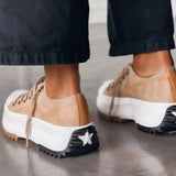 Elina | Zapatos Cómodos Con Tacón Grueso Lona Estilo Urbano