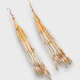 Isalda – Vintage Earrings with Wood and Pearls