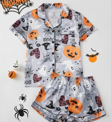 Conjunto de pijama de satén para Halloween