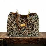 Olivia | Leopard Print Canvas Bag