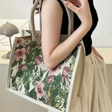Eco-Friendly Jute Bag with Floral Print