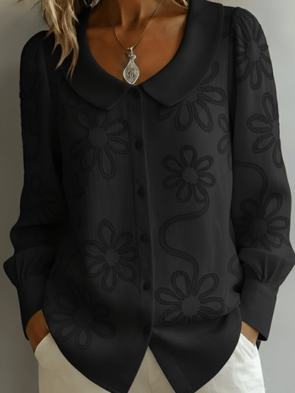 Maite | Blusa Floral con Cuello Peter Pan