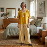 Clara - Linen set: striped tunic and pants