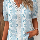 Maria | Blusa de encaje floral con mangas abullonadas