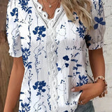 Maria | Blusa de encaje floral con mangas abullonadas