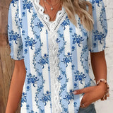 Maria | Blusa de encaje floral con mangas abullonadas