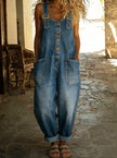 Rocio | Mono vaquero casual con hebilla ajustable.