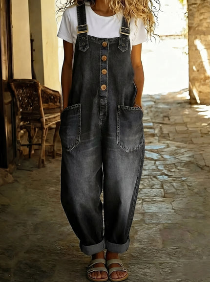 Rocio | Mono vaquero casual con hebilla ajustable.