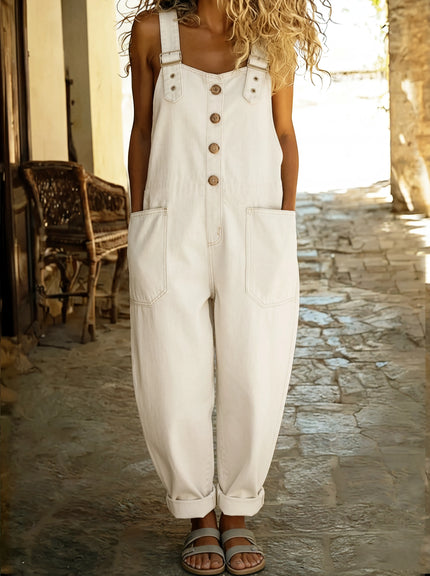 Rocio | Mono vaquero casual con hebilla ajustable.