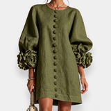 Marcelle | Vestido con flores en relieve