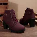 KATNI™ - Botines elegantes de caña baja con cordones, hebilla metálica y suela gruesa