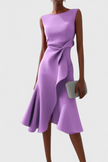 Claudia | Vestido Midi Asimétrico con Drapeado Elegante
