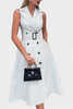 Diana Vestido Camisero Midi a Rayas vista frontal  Image 2 Diana Vestido Camisero Midi a Rayas vista lateral  Image 3 Diana Vestido Camisero Midi a Rayas vista trasera  Image 4 Diana Vestido Camisero Midi a Rayas detalle cintura anudada  Image 5 Diana Vestido Camisero Midi a Rayas detalle estampado rayas  Image 6 Diana Vestido Camisero Midi a Rayas look femenino elegante