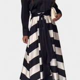 Noa | Vestido Camisero Largo a Rayas con Cinturón