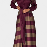 Noa | Vestido Camisero Largo a Rayas con Cinturón
