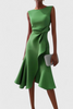 Claudia | Vestido Midi Asimétrico con Drapeado Elegante