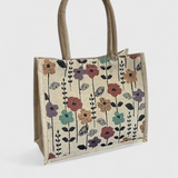 Eco-Friendly Jute Bag with Floral Print