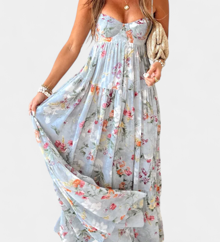 Jimena Vestido Floral con Espalda Abierta vista frontal  Image 2 Jimena Vestido Floral con Espalda Abierta vista lateral  Image 3 Jimena Vestido Floral con Espalda Abierta vista trasera  Image 4 Jimena Vestido Floral con Espalda Abierta detalle tirantes  Image 5 Jimena Vestido Floral con Espalda Abierta detalle estampado  Image 6 Jimena Vestido Floral con Espalda Abierta look femenino elegante