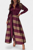 Noa | Vestido Camisero Largo a Rayas con Cinturón