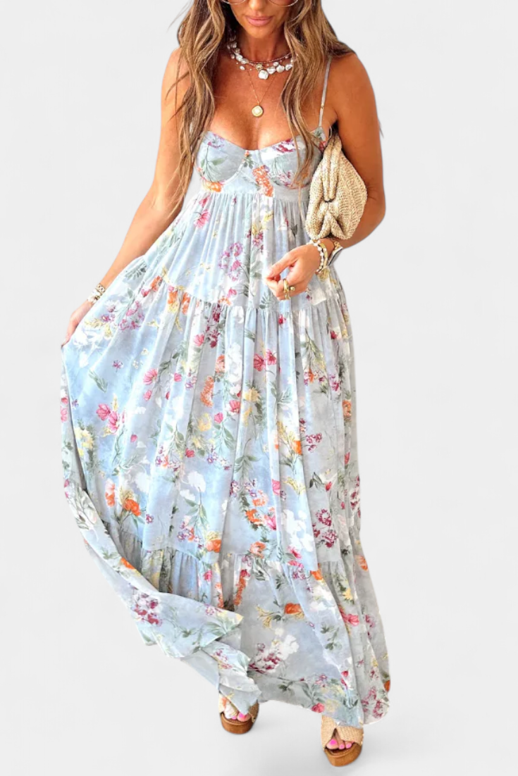 Jimena Vestido Floral con Espalda Abierta look femenino elegante