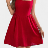 Kassandra Vestido Mini Halter con Espalda Abierta y Silueta Evasé vestido elegante